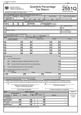 BIR Form 2551Q - Quarterly Percentage Tax Return